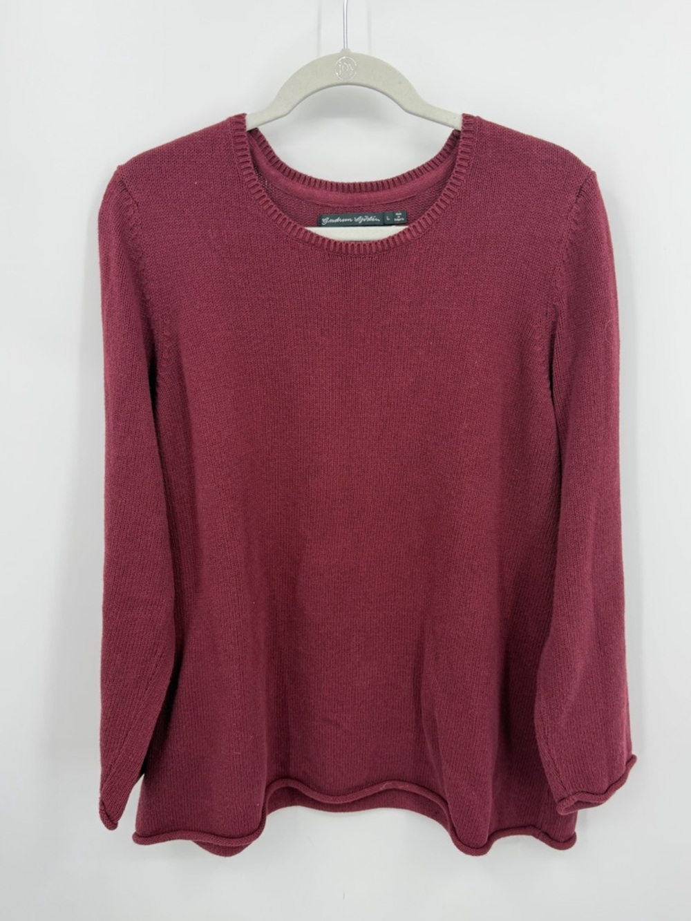 Gudrun‎ Sjoden long sleeve crewneck sweater burgundy red 100% cotton sz L